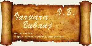 Varvara Bubanj vizit kartica